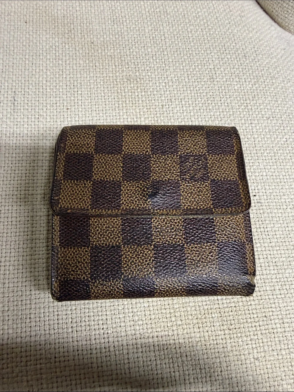 Louis Vuitton Brown Damier Check Compact Card Holder- Vintage 1999